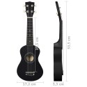 VidaXL Ukulele sopranowe z pokrowcem, dla dzieci, czarne, 21"