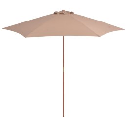 VidaXL Parasol ogrodowy na drewnianym słupku, 270 cm, taupe