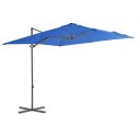 VidaXL Parasol wiszący ze stalowym słupkiem, 250x250 cm, niebieski