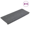 VidaXL Samoprzylepne nakładki na schody, 15 szt., 65x24,5x3,5cm, szare