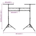 VidaXL Statyw oświetleniowy, czarny, 338x115x(180-300) cm, stalowy