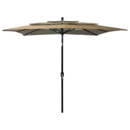 VidaXL 3-poziomowy parasol na aluminiowym słupku, taupe, 2,5x2,5 m