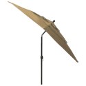 VidaXL 3-poziomowy parasol na aluminiowym słupku, taupe, 2,5x2,5 m