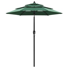 VidaXL 3-poziomowy parasol na aluminiowym słupku, zielony, 2 m