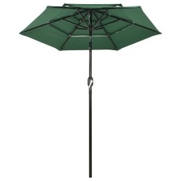 VidaXL 3-poziomowy parasol na aluminiowym słupku, zielony, 2 m