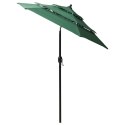 VidaXL 3-poziomowy parasol na aluminiowym słupku, zielony, 2 m