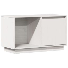 VidaXL Szafka pod telewizor, biała, 74x35x44 cm, lite drewno sosnowe