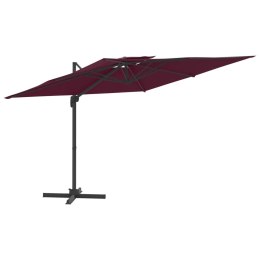 VidaXL Wiszący parasol z podwójną czaszą, bordowy, 400x300 cm