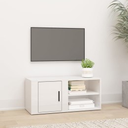 VidaXL Szafka pod TV, wysoki połysk, biała, 80x31,5x36 cm