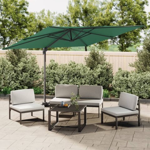 VidaXL Wiszący parasol z LED, zielony, 400x300 cm