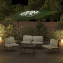 VidaXL Wiszący parasol z LED, zielony, 400x300 cm