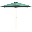 VidaXL Parasol ogrodowy, 270x270 cm, drewno, zielony