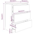 VidaXL Szafka, biała z połyskiem, 60x35x76 cm, materiał drewnopochodny