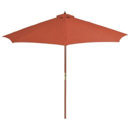 VidaXL Parasol ogrodowy na drewnianym słupku, 300 cm, terakota