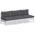 VidaXL 3-osobowa sofa ogrodowa z antracytowymi poduszkami, sosnowa