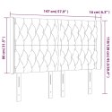 VidaXL Zagłówek do łóżka z LED, ciemnoszary, 147x16x118/128cm, tkanina