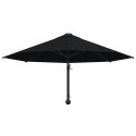 VidaXL Parasol ścienny na metalowym słupku, 300 cm, czarny