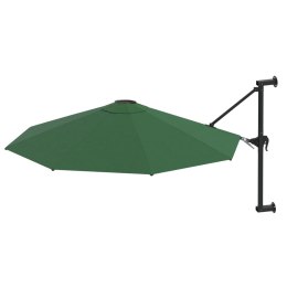 VidaXL Parasol ścienny na metalowym słupku, 300 cm, zielony