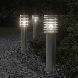 VidaXL Lampa ogrodowa na słupku, srebrna, 60 cm, stal nierdzewna