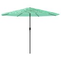 VidaXL Parasol ogrodowy na stalowym słupku, zielony, 388x388x248 cm