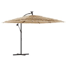 VidaXL Parasol ogrodowy z LED, stalowy słupek, brązowy, 246x246x230 cm