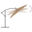 VidaXL Parasol ogrodowy z LED, stalowy słupek, brązowy, 246x246x230 cm