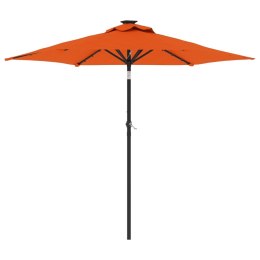 VidaXL Parasol ogrodowy LED, stalowy słupek, terakota, 225x225x212 cm