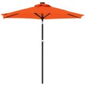 VidaXL Parasol ogrodowy LED, stalowy słupek, terakota, 225x225x212 cm