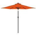 VidaXL Parasol ogrodowy LED, stalowy słupek, terakota, 225x225x212 cm