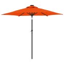 VidaXL Parasol ogrodowy LED, stalowy słupek, terakota, 225x225x212 cm