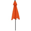 VidaXL Parasol ogrodowy LED, stalowy słupek, terakota, 225x225x212 cm