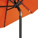 VidaXL Parasol ogrodowy LED, stalowy słupek, terakota, 225x225x212 cm