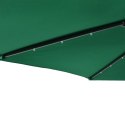 VidaXL Parasol ogrodowy LED, stalowy słupek, zielony, 225x225x212 cm