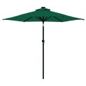 VidaXL Parasol ogrodowy na stalowym słupku, zielony, 225x225x212 cm