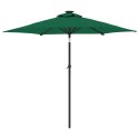 VidaXL Parasol ogrodowy na stalowym słupku, zielony, 225x225x212 cm