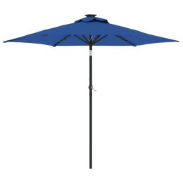 VidaXL Parasol ogrodowy LED, stalowy słupek, lazurowy, 225x225x212 cm