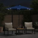 VidaXL Parasol ogrodowy LED, stalowy słupek, lazurowy, 225x225x212 cm