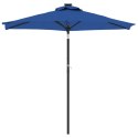 VidaXL Parasol ogrodowy LED, stalowy słupek, lazurowy, 225x225x212 cm