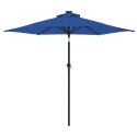 VidaXL Parasol ogrodowy LED, stalowy słupek, lazurowy, 225x225x212 cm