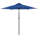 VidaXL Parasol ogrodowy LED, stalowy słupek, lazurowy, 225x225x212 cm