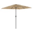 VidaXL Parasol ogrodowy z LED, stalowy słupek, brązowy, 248x248x248 cm