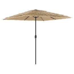 VidaXL Parasol ogrodowy z LED, stalowy słupek, brązowy, 248x248x248 cm