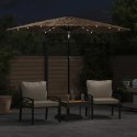 VidaXL Parasol ogrodowy z LED, stalowy słupek, brązowy, 268x268x226 cm