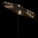 VidaXL Parasol ogrodowy z LED, stalowy słupek, brązowy, 268x268x226 cm