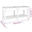 VidaXL Podwyższona donica z półką, szara, 150x50x75 cm, WPC