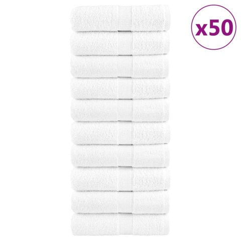 VidaXL Ręczniczki premium SOLUND, 50 szt., białe, 30x50 cm, 600 g/m2