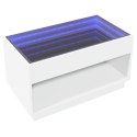 VidaXL Stolik kawowy z LED Infinity, biały, 90x50x50 cm