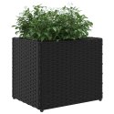 VidaXL Donica ogrodowa, czarna, 36x30x32 cm, rattan PE