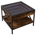 VidaXL Stolik kawowy z LED Infinity, przydymiony dąb, 50x50x38 cm