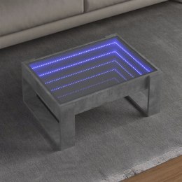 VidaXL Stolik kawowy z LED Infinity, szarość betonu, 70x53x30 cm